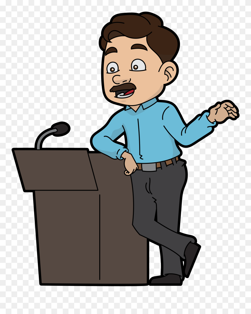 Open - Public Speaker Cartoon Clipart