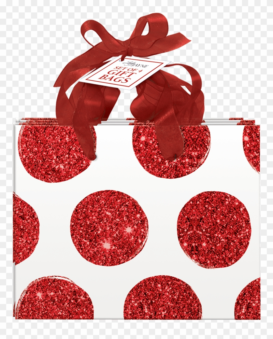 Red Bold Dot Small Gift Bags - Lady Jayne Winter Glitz Gift Bag Small S/4 Tree Clipart