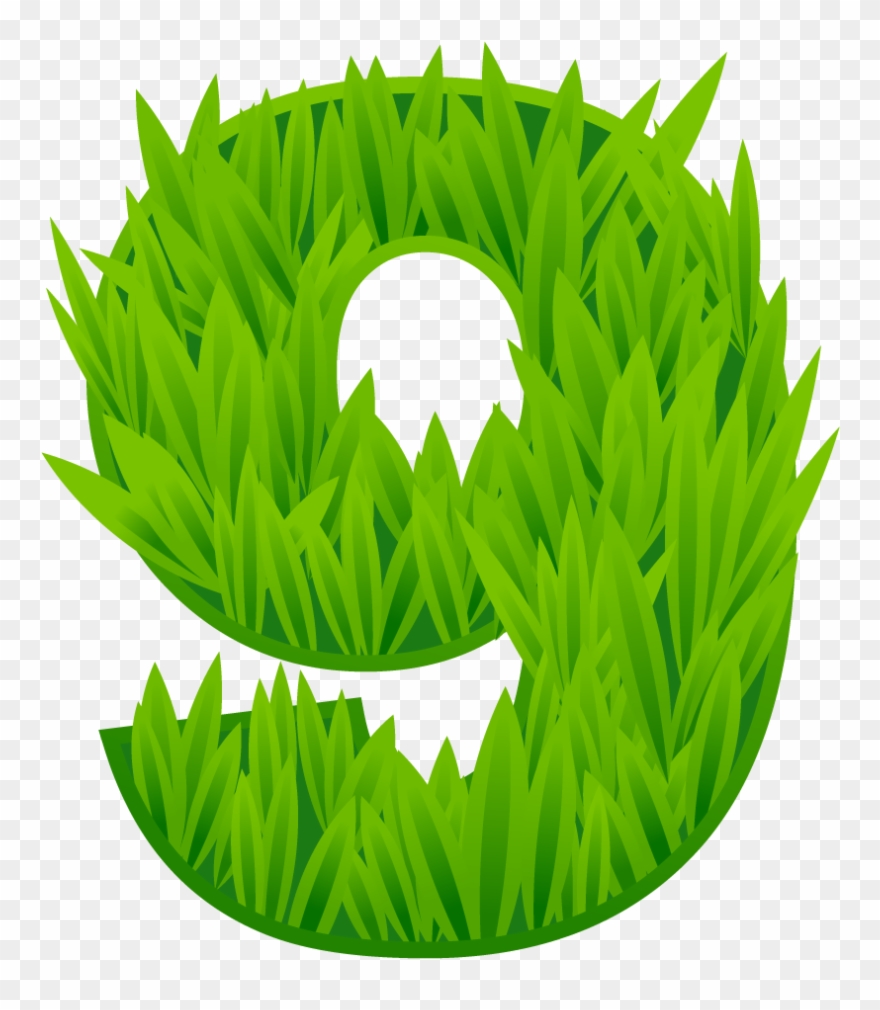 绿茵草地数字9 - Numerical Digit Clipart
