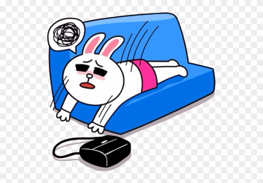 Cony Collapsing Onto The Sofa In Fatigue - Cony Work Clipart