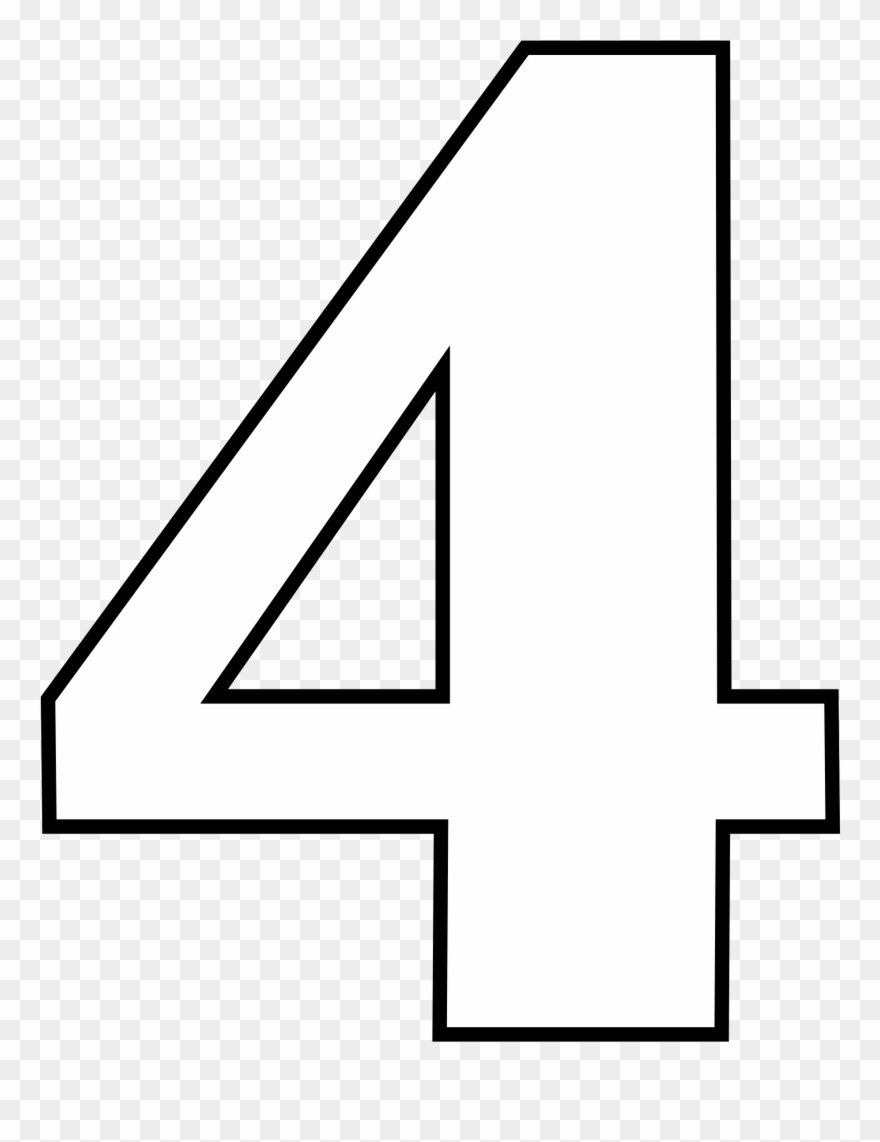 File Classic Alphabet Numbers 4 At Coloring Pages For - Chiffre 4 À Colorier Clipart