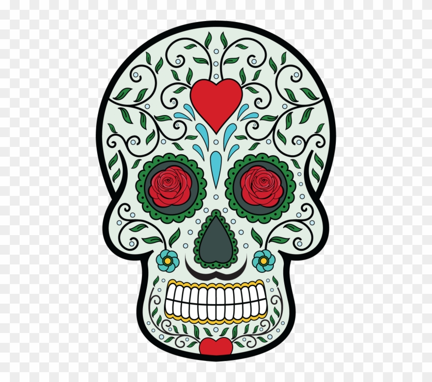 Calavera Tete De Mort Mexicaine 10 Ref D7448 Mpa Déco - Day Of The Dead White Background Clipart
