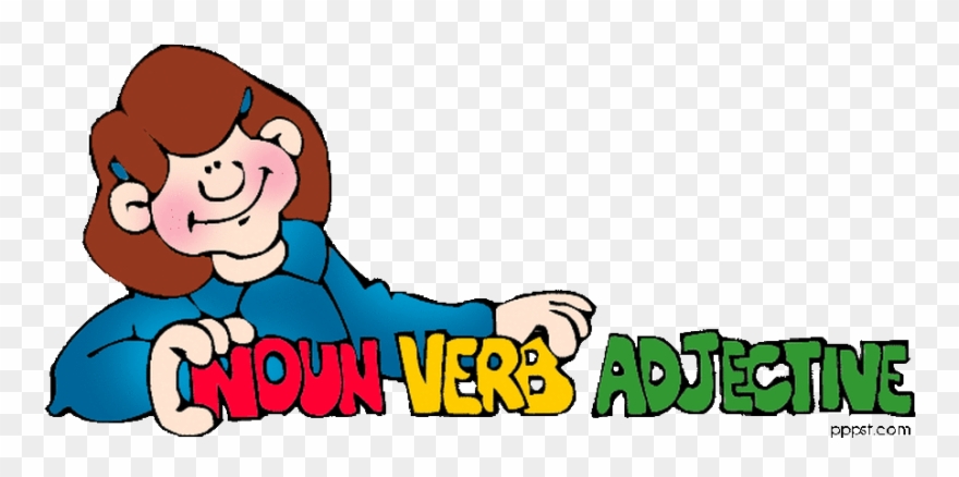 Png Black And White Grammar Clipart English Student - Noun Adjective Verb Notes Transparent Png