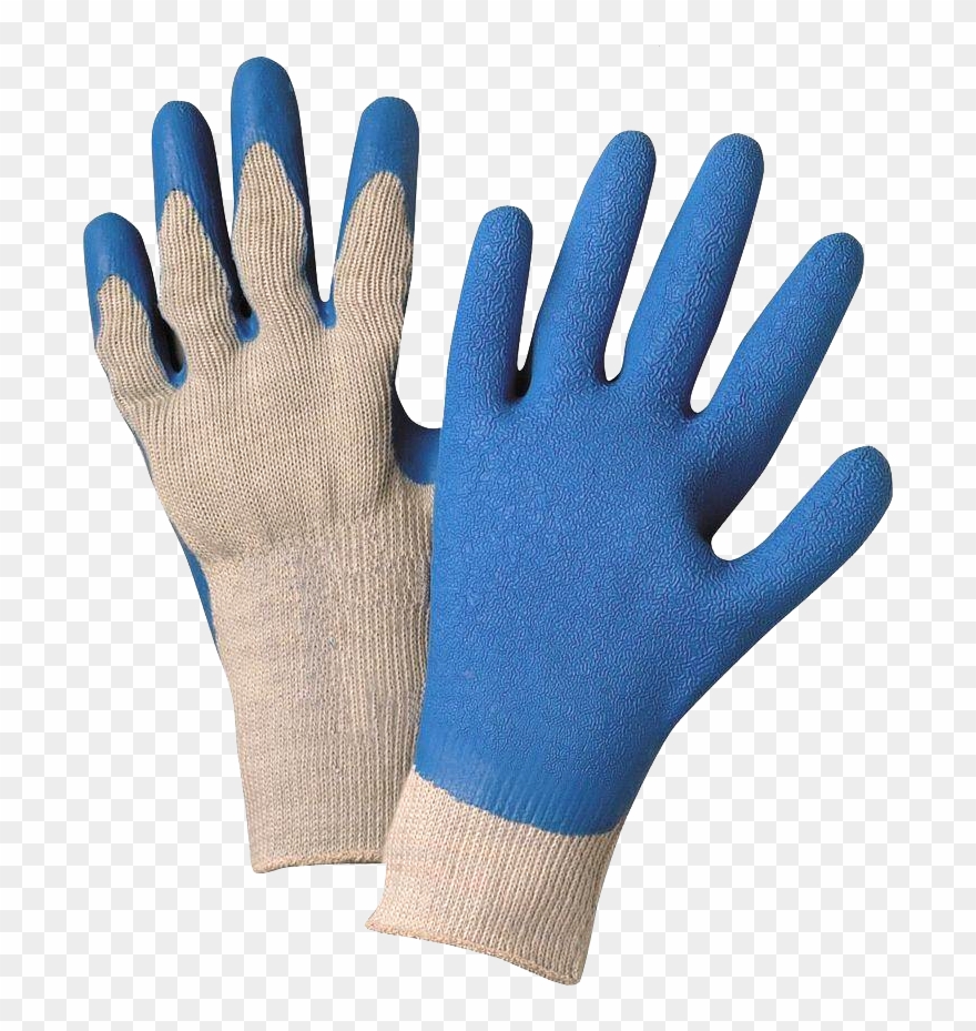 Blue Rubber Palm Gloves - Knitted Gloves With Rubber Clipart