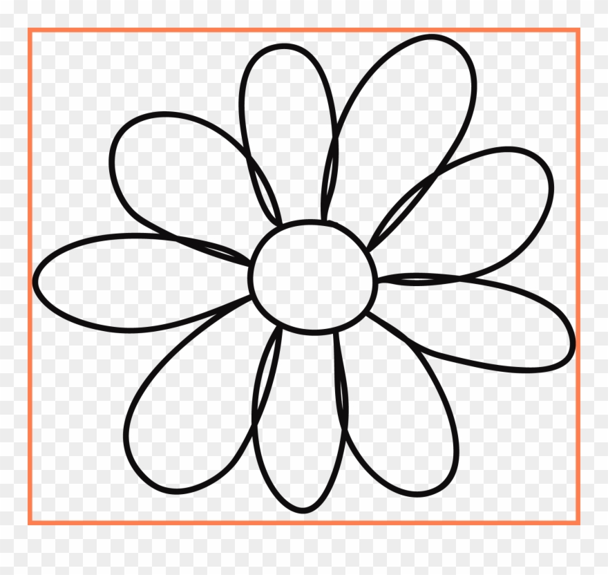 Best Petal Flower Template Clipart Quilting Picture - 9 Petals Flowers Drawing - Png Download