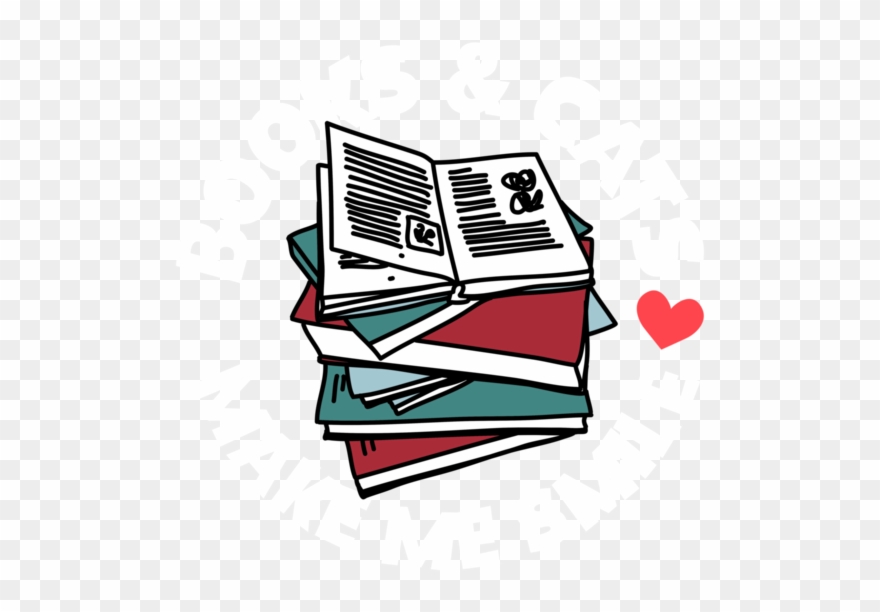Books And Cats Make Me Smile - Heart Clipart