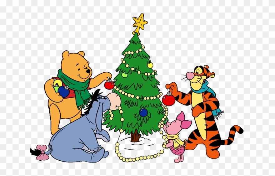 Winnie The Pooh Christmas Tree Decorations Piglets - Disney Christmas Tree Clip Art - Png Download