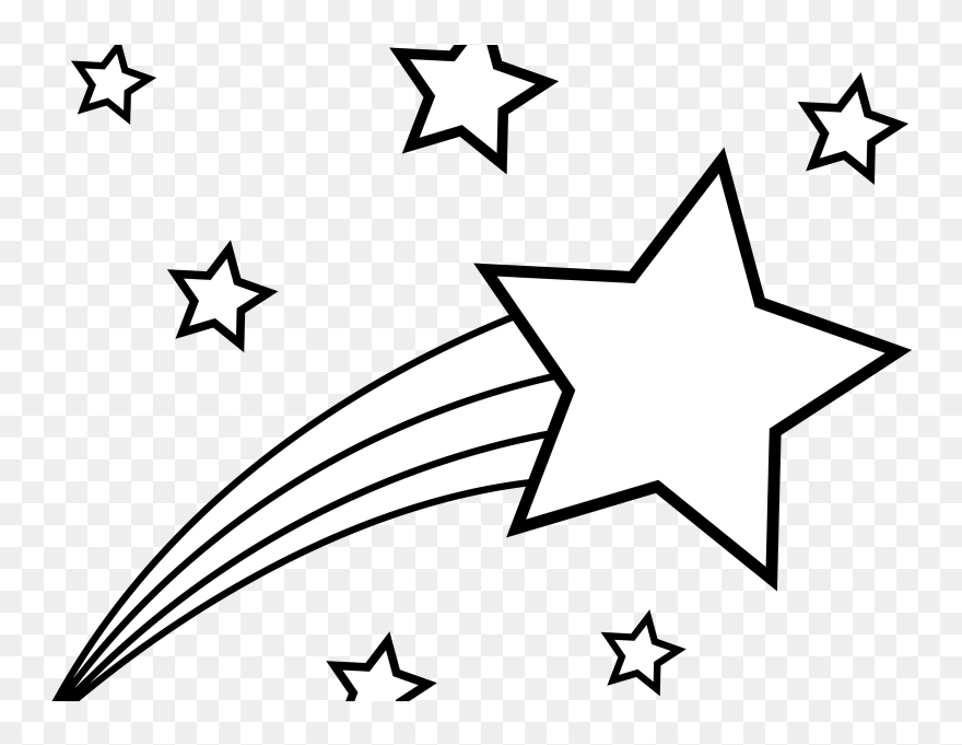 Shooting Star Clipart Flying Star - Shooting Star Colouring Page - Png Download
