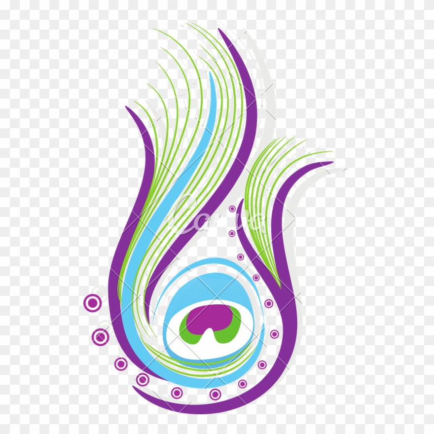 Clip Art Creative Abstract Peacock Feather Design With - Peacock Feather Logo Design - Png Download