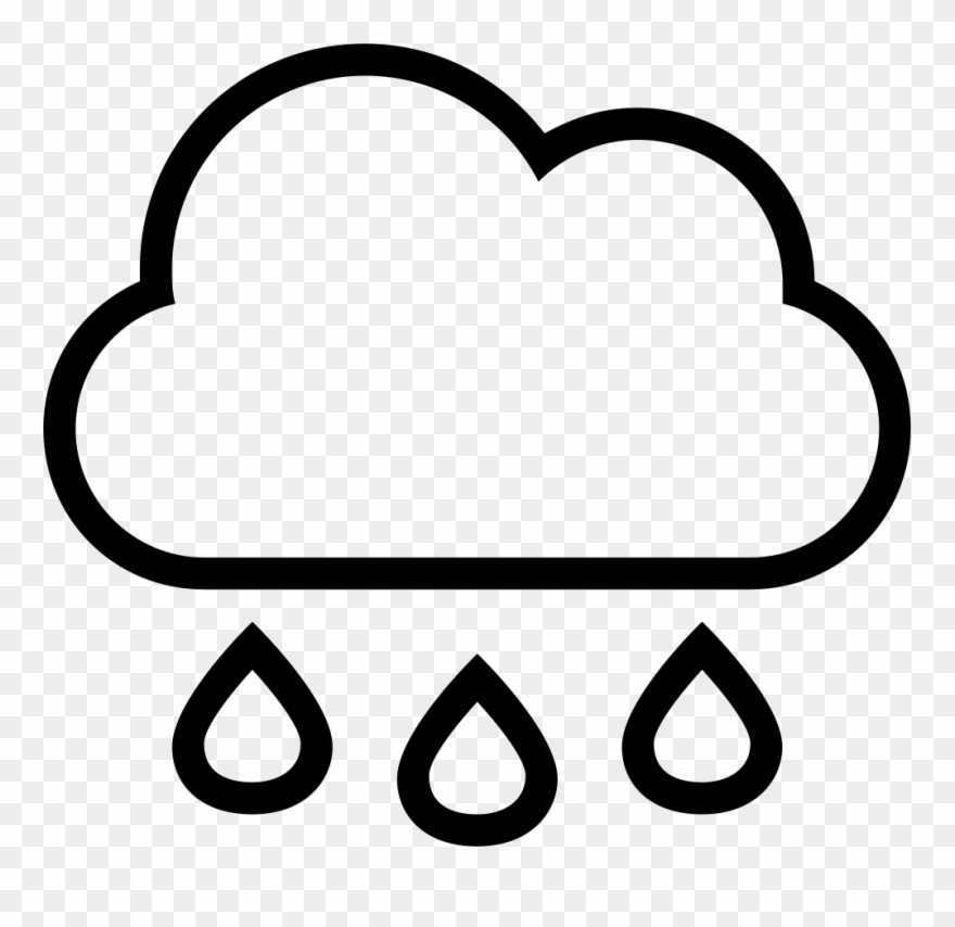 Rain Cloud With Drops Falling Weather Stroke Interface - Simbolo De Lluvia Png Clipart