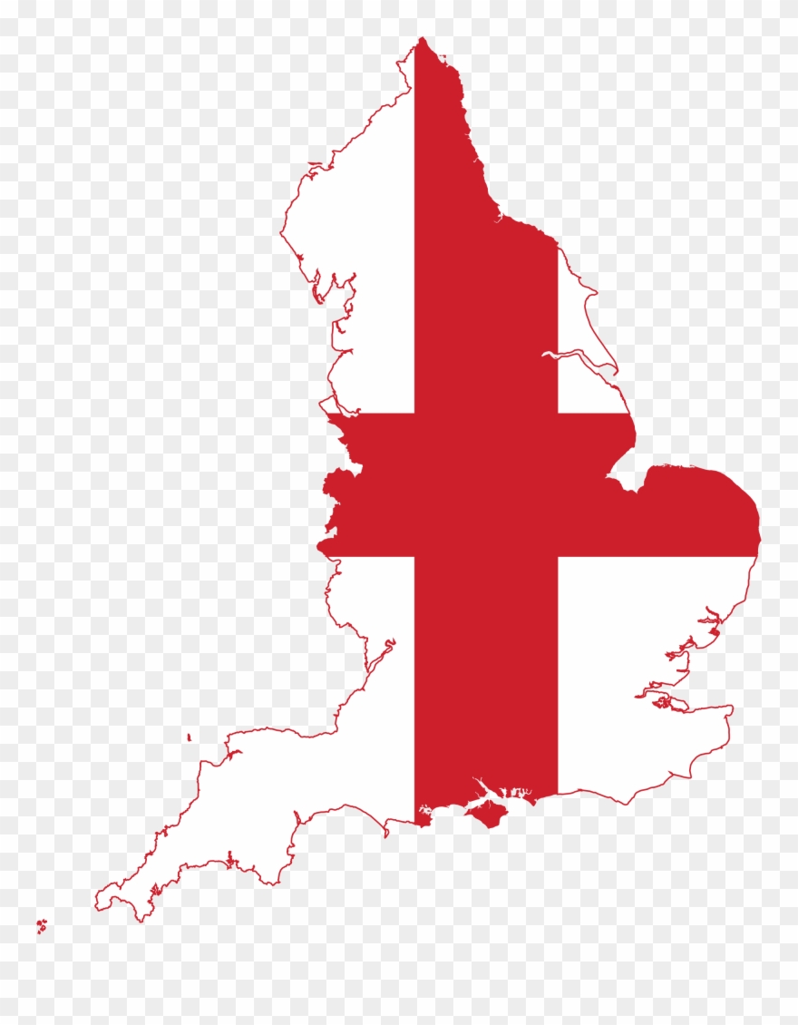 England Flag Map Clipart