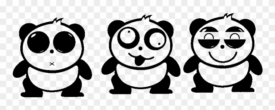 Sticker Trois Petits Bebes Pandas Ambiance Sticker - Sticker Clipart