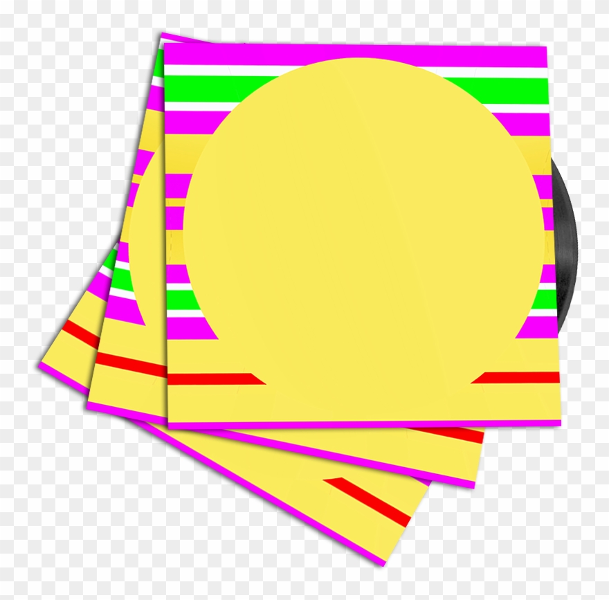 Vintage Triple Vinyl Record Mockup Y - Circle Clipart