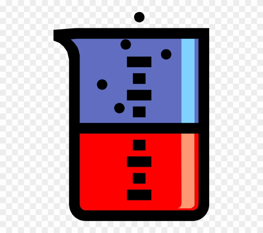 Vector Illustration Of Laboratory Beaker Glassware - Saliva Clipart