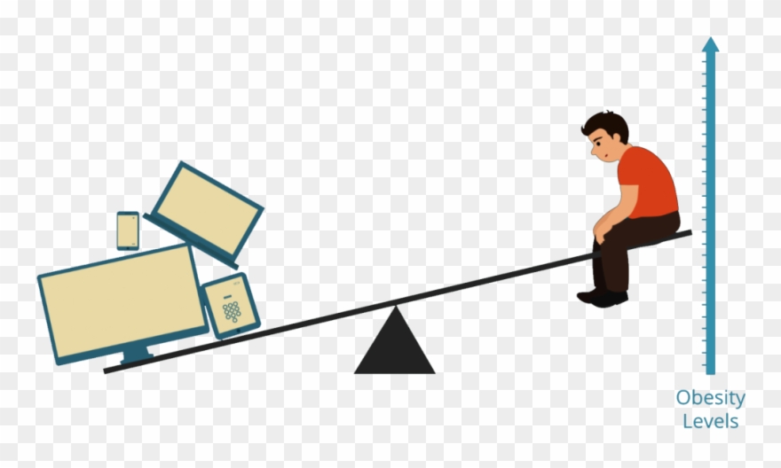 According To A Nationwide Survey Conducted By The Kaiser - Screen Time Obesity Clipart