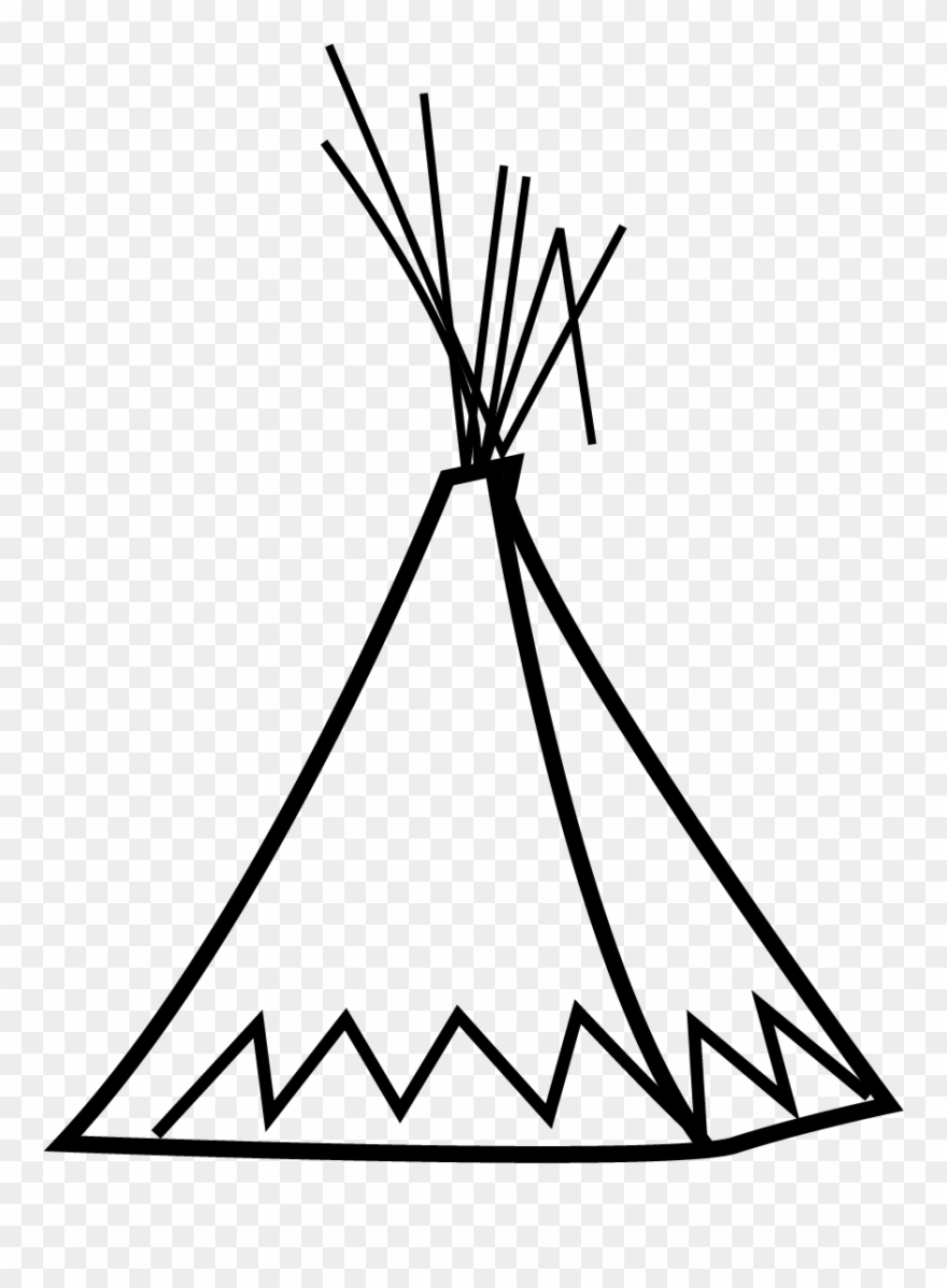 Bestival Teepee - Line Art Clipart