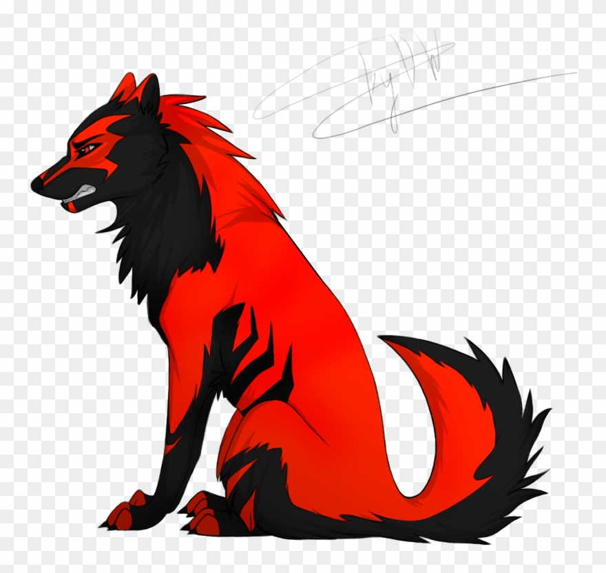 Black And Red Wolf Clipart