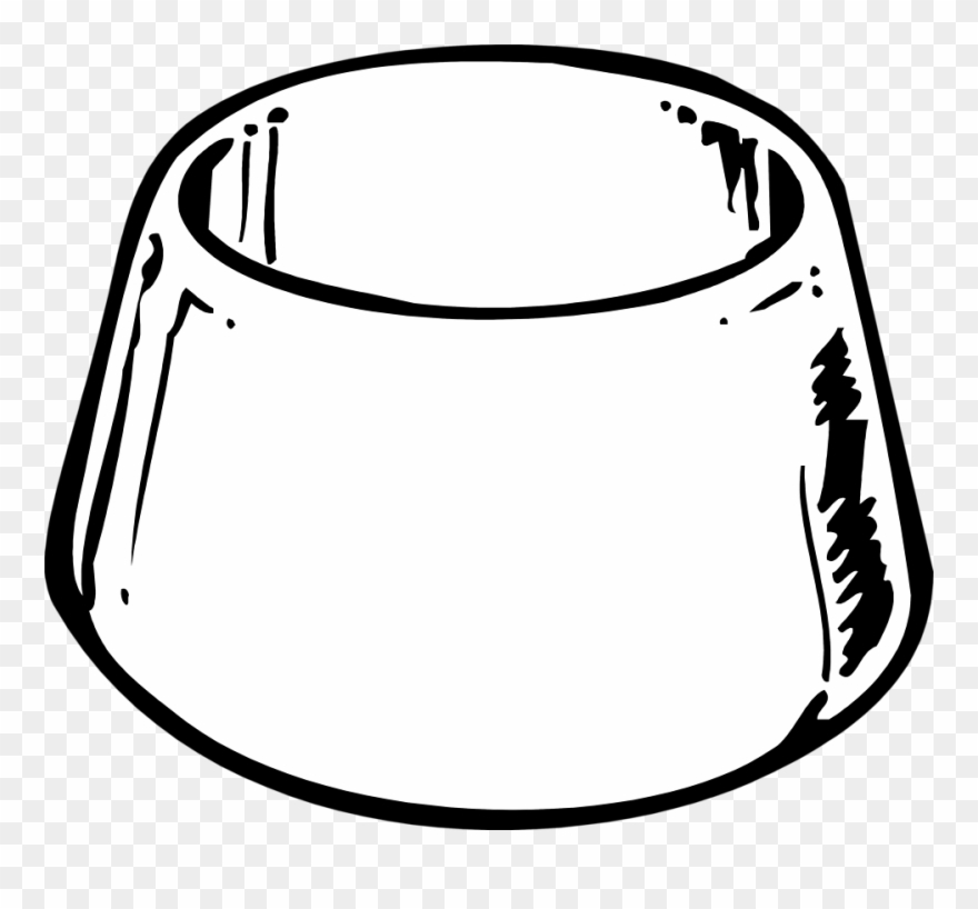 Dog Bowl Black And White Clipart Graphic Royalty Free - Dog Bowl Png Clipart Bw Transparent Png