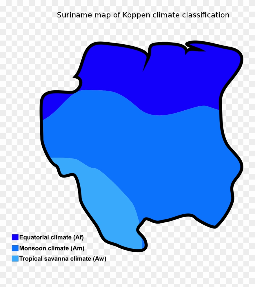 Climate Map Of Suriname Clipart