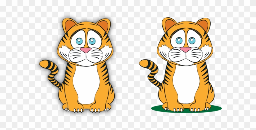 Animal - Sad Tiger Cartoon Png Clipart