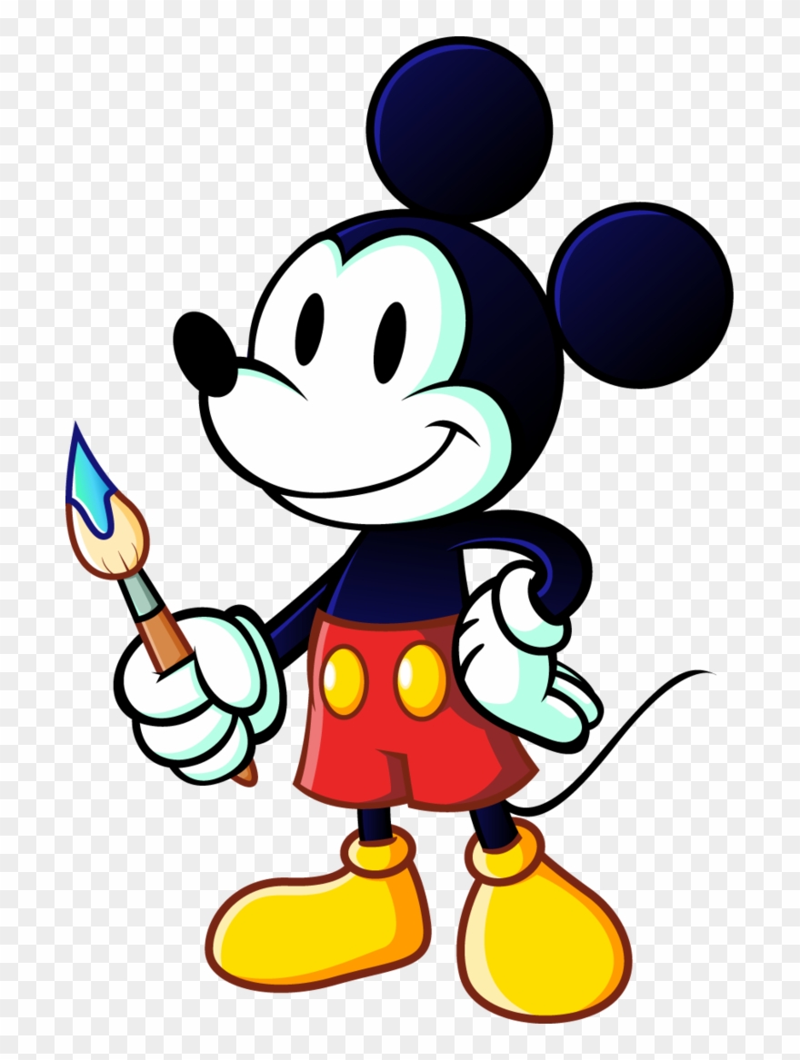 Mickey Mouse Mickey Mouse And Friends, Mickey Minnie - Mickey Mouse With Paint Brush Clipart