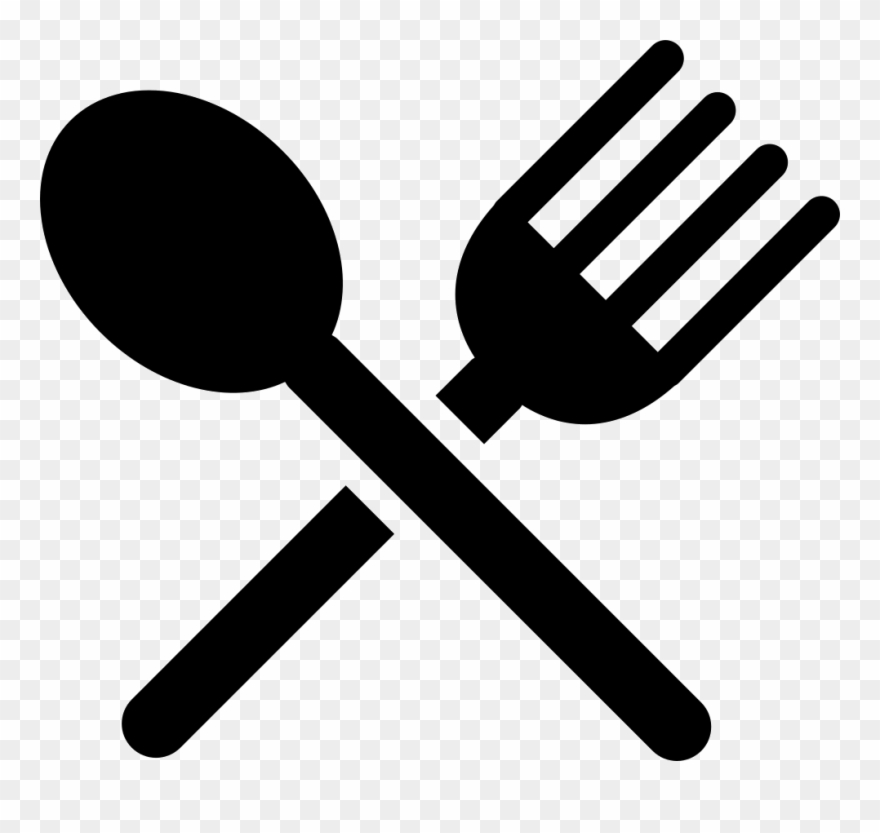 Flatware Of A And Fork Cross Svg - Spoon And Fork Silhouette Clipart