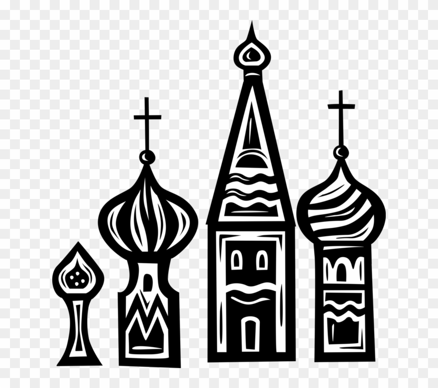 Vector Illustration Of Russian Eastern Orthodox Christian - Russian Buildings Clipart