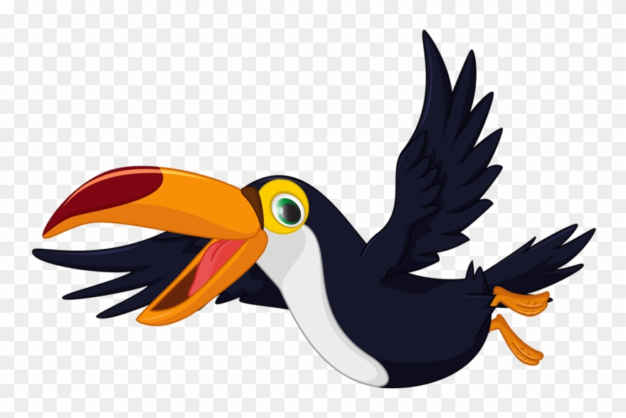 Cartoon Birds, Shoebill, Cute Clipart, Animal Design, - Cartoon Toucan Flying - Png Download