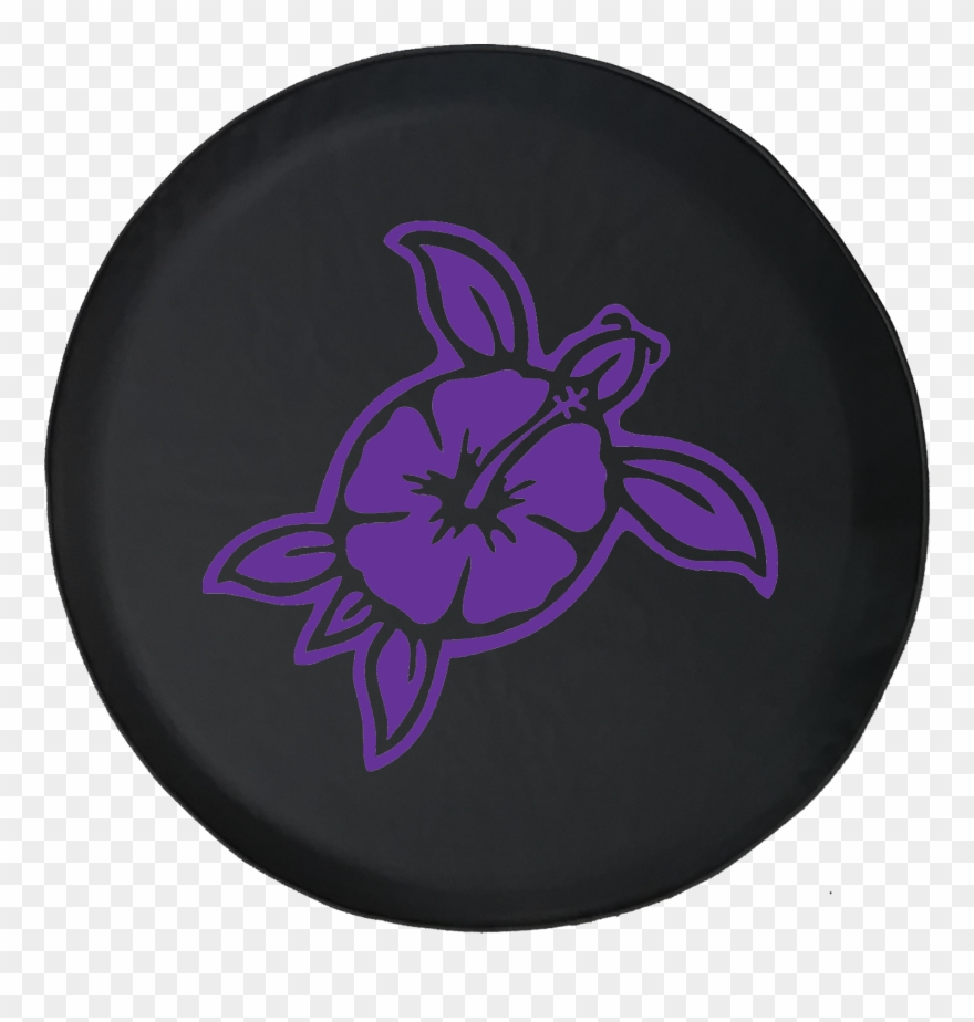 Hawaiian Sea Turtle Island Flower Ocean Life - Decal Clipart