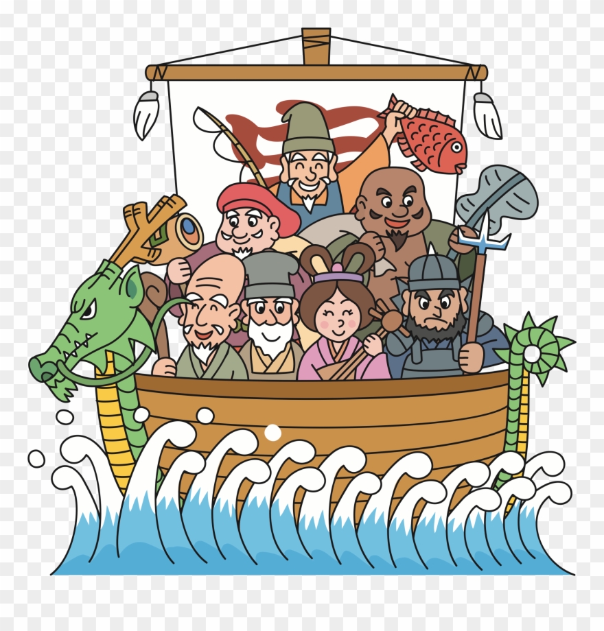 Big Image - Seven Lucky Gods Clipart