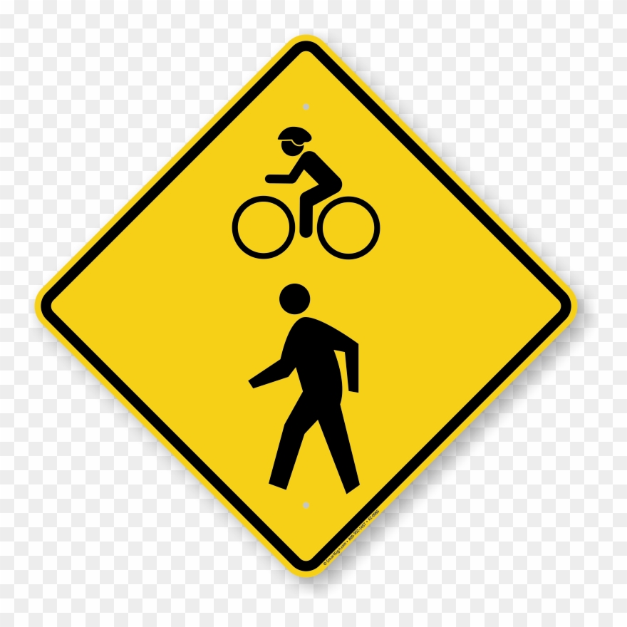 Zoom, Price, Buy - Bike And Pedestrian Sign Clipart