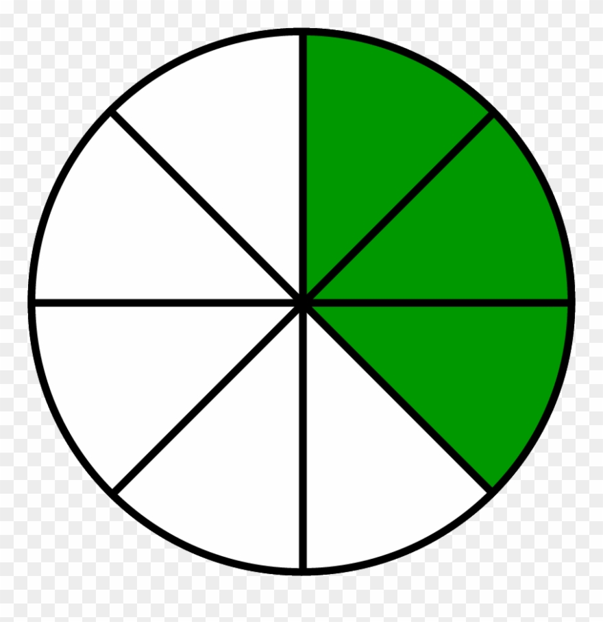 Edupic Fractions Page - Circle Cut Into 8 Pieces Clipart