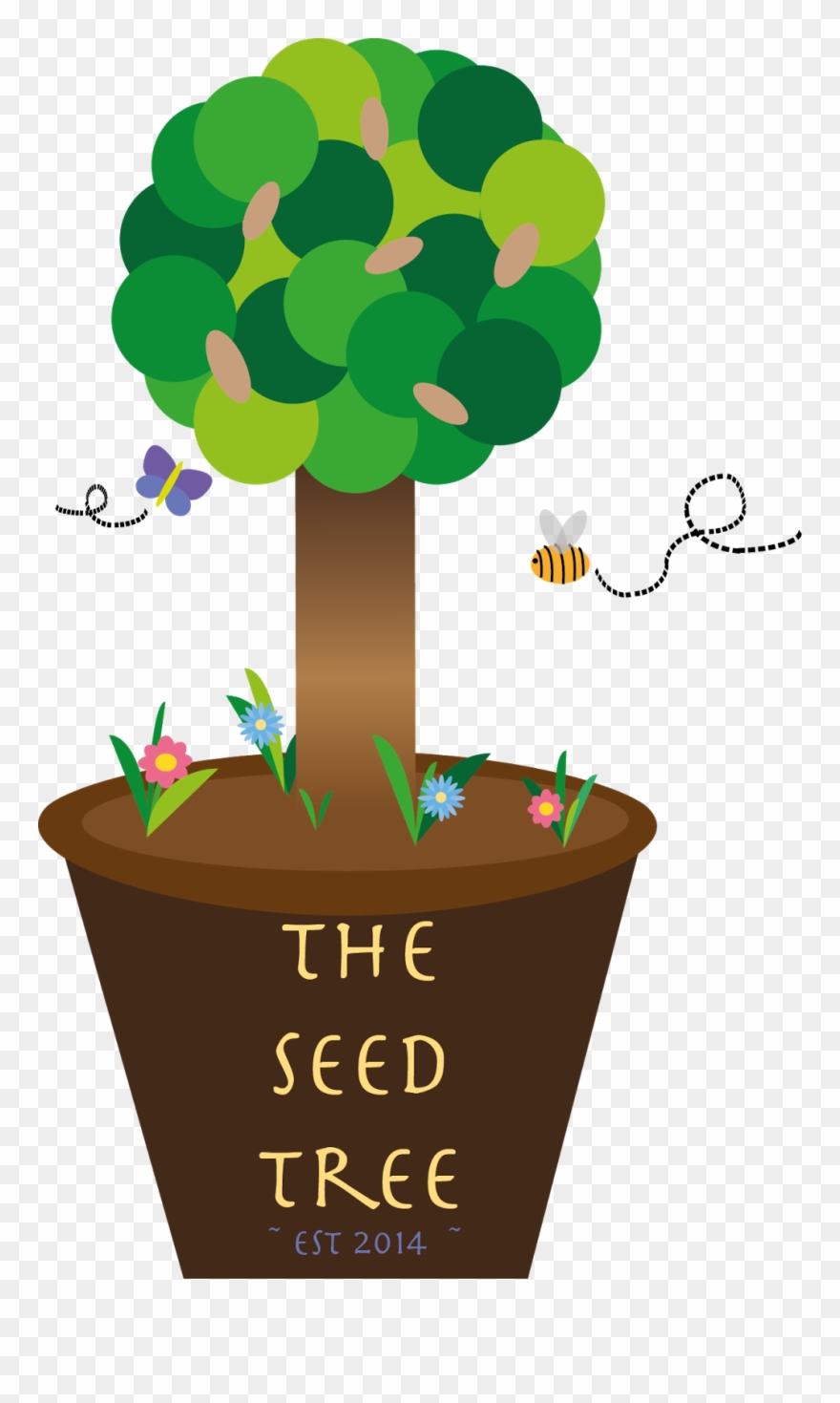Seeds Vector Tree Logo - Illustration Clipart