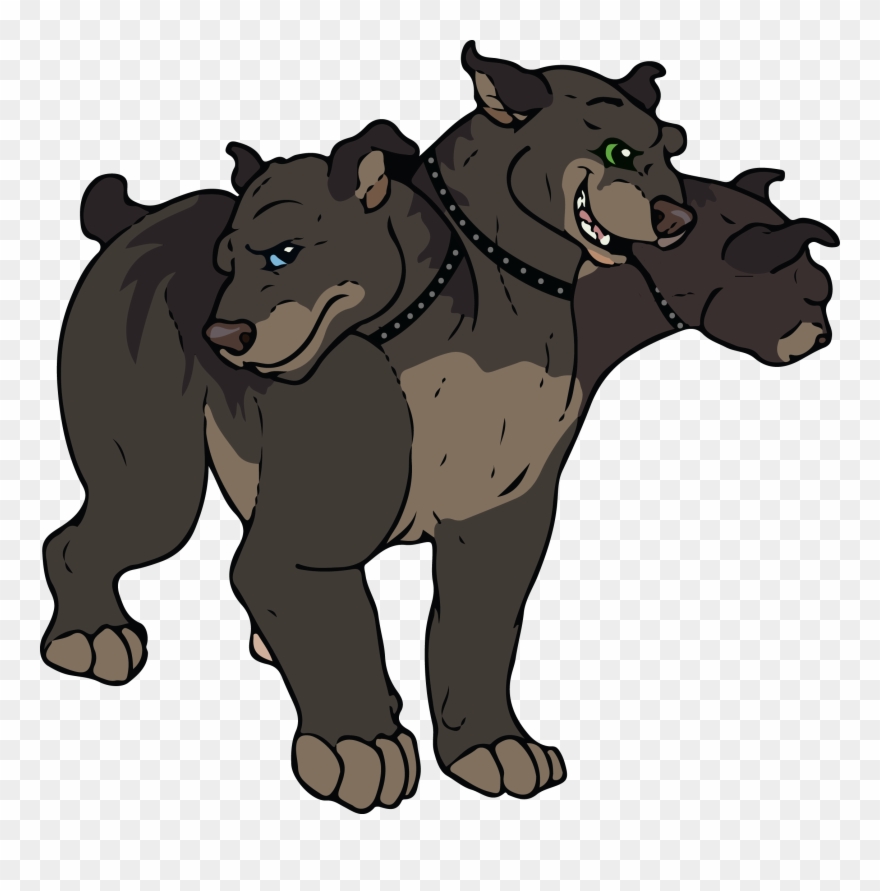 Fang And Fluffy - Three Headed Dog Clipart - Png Download