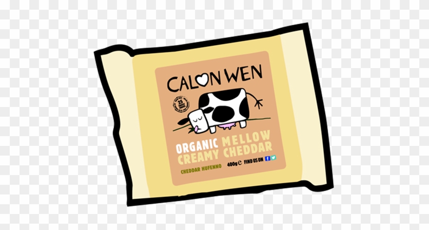 Organic Mellow Creamy Cheddar Cheese 350g - Calon Wen Organic Unsalted Butter Clipart
