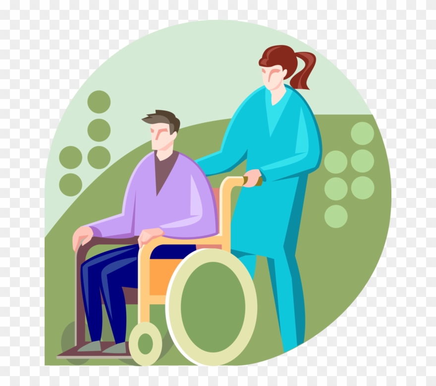 Physically Disabled Man In Image Illustration Of - Care Giver Icon Png Clipart