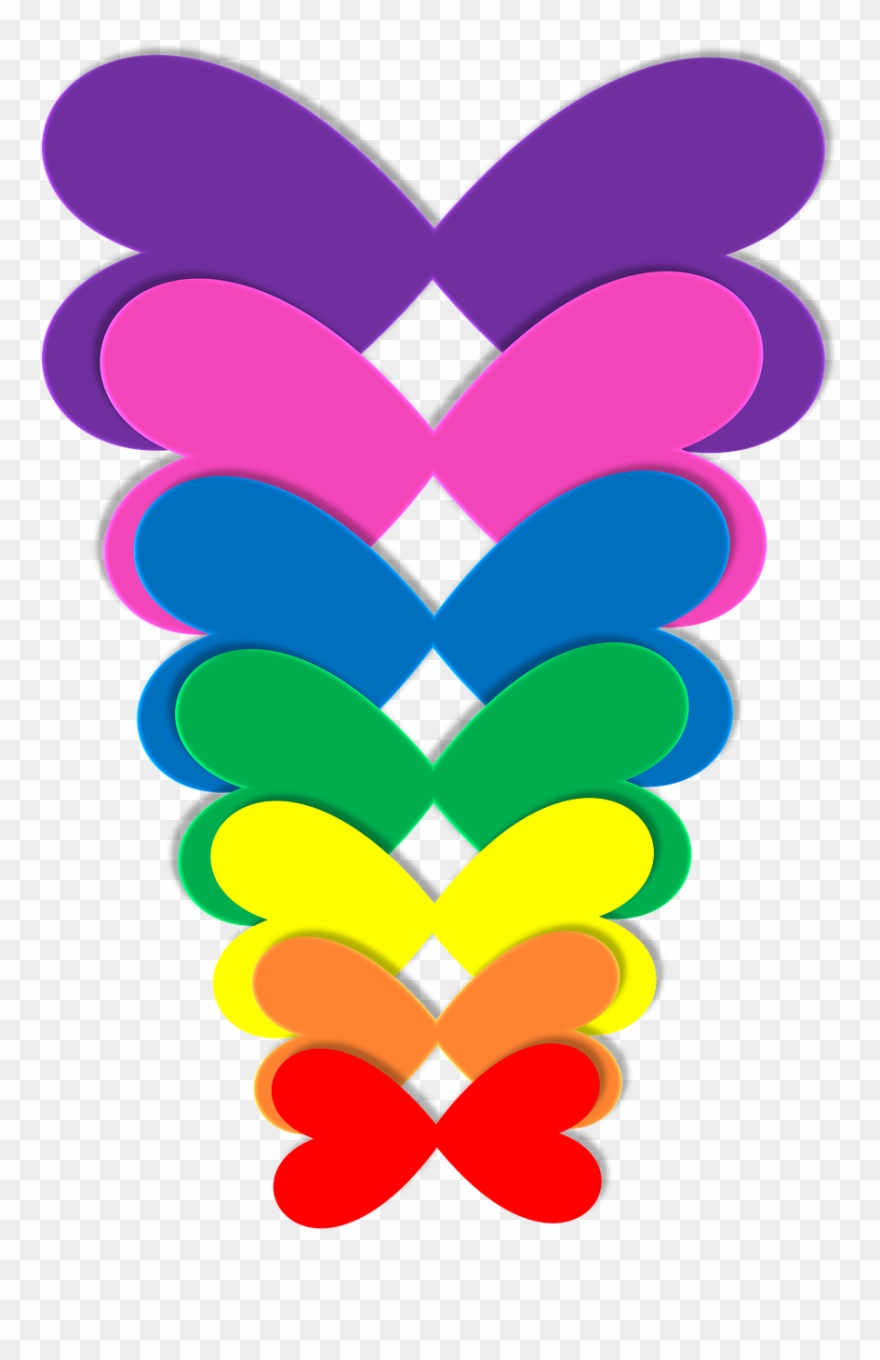 Rainbow Flower Cliparts 19, Buy Clip Art - Arco Iris De Coração - Png Download