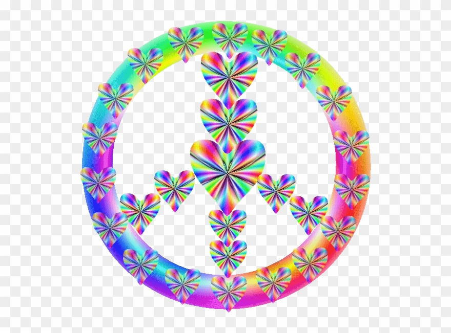 Peace Sign Clipart Week - Rainbow Heart Flowering Gif - Png Download
