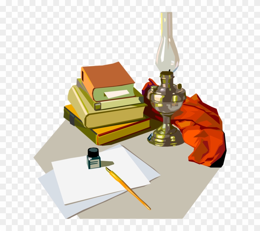Vector Illustration Of Kerosene Oil Lamp Hurricane - Biblioteka Szkolna Clipart