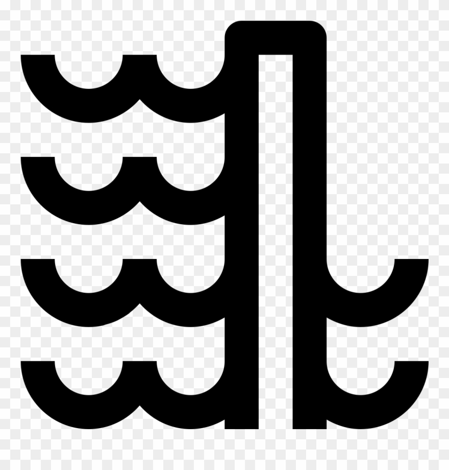 This Is An Image Of Two Sets Of Wavy Lines With A Dam - Swimming Small Icon Png White Clipart