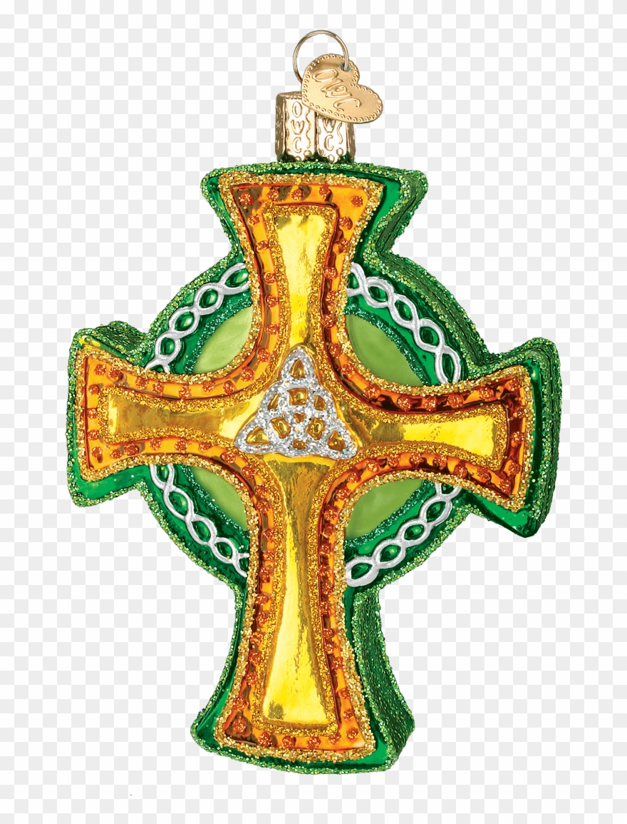 Trinity Cross Ornament - 3.75 Old World Christmas Glass Irish Celtic Trinity Clipart