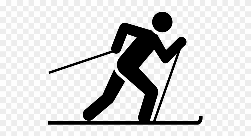 Ski Rubber Stamps - Cross Country Skiing Icon Clipart