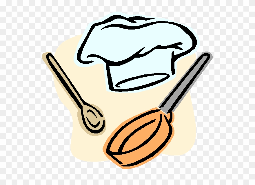 Cartoon Chef Hat And Utensils - Chef Hat And Utensils Clipart
