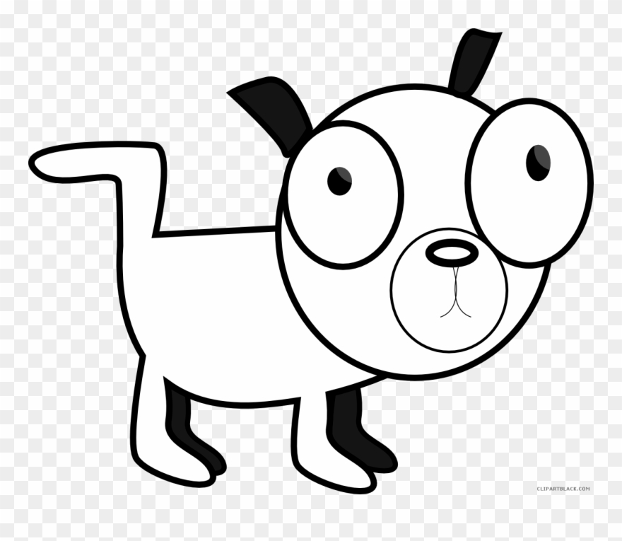 Black And White Dog Clipart - Funny Dog Clipart Black And White - Png Download