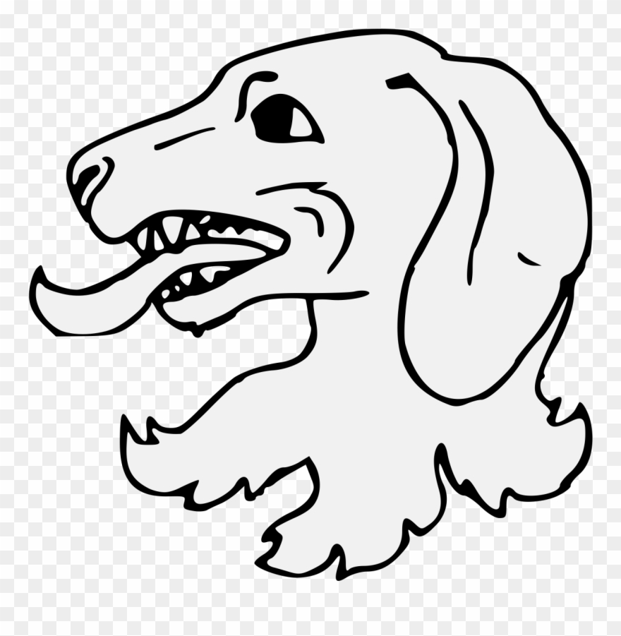 Dog's Head Erased - Heraldic Dog Head Clipart