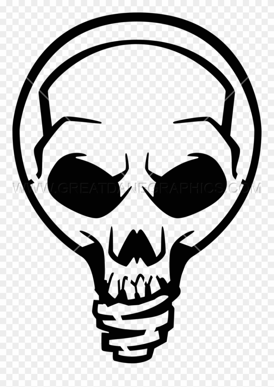 Lightbulb Clipart Head - Light Bulb Skull - Png Download