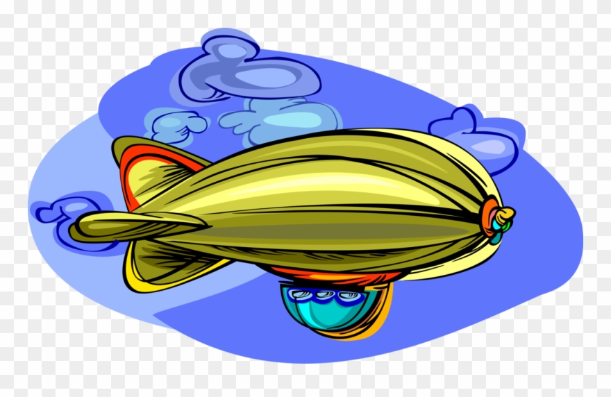 Vector Illustration Of Dirigible Or Blimp Airship Lighter - Airship Coolclips Clipart - Png Download