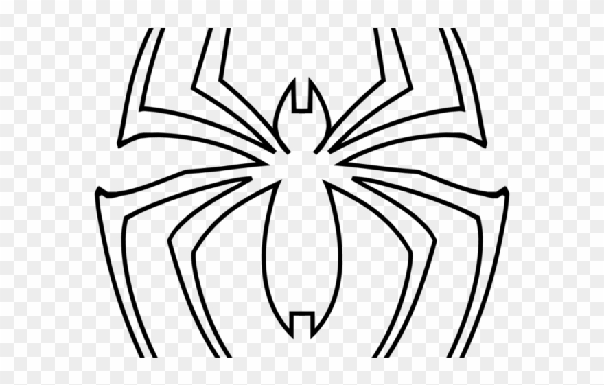 Drawn Spider Man Sign - Spiderman Logo Coloring Pages Clipart