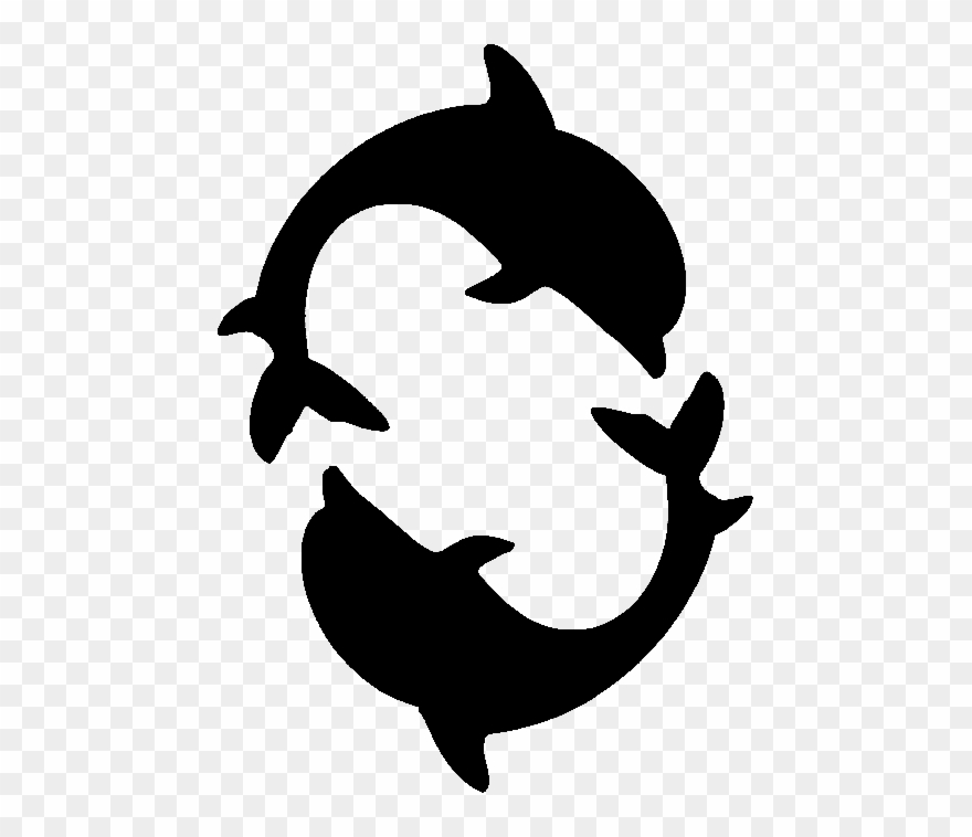 Glitter Tattoo Stencil Dolphin Double - Dolphin Stencil Clipart
