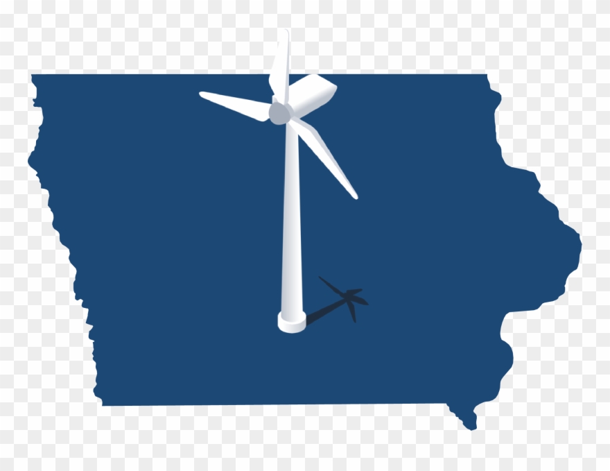 Iowa Is A National And World Leader In Wind Power Generation - Kunstdruck: Lantern Press' Iowa - Home State- Gray Clipart